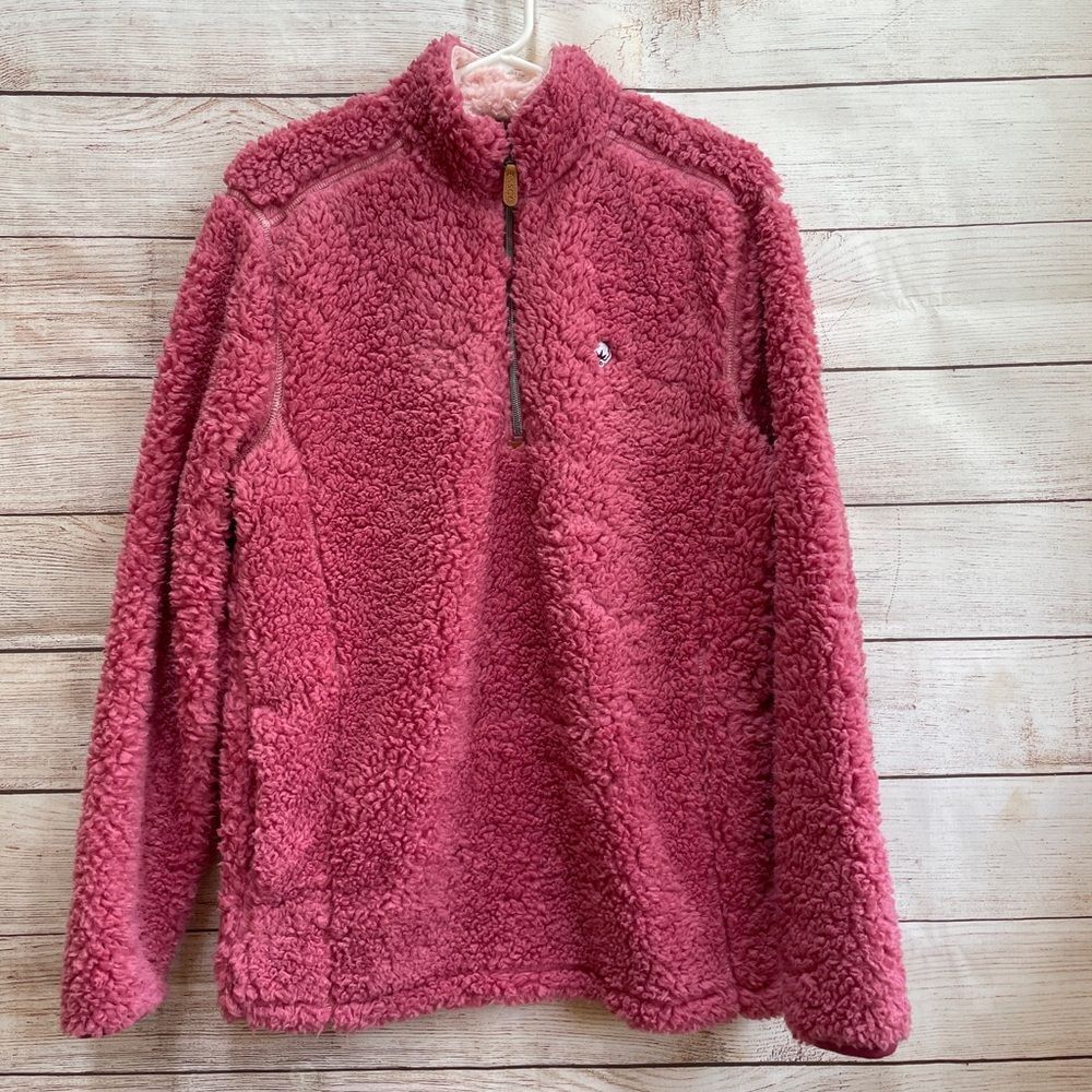 SOUTHERN SHIRT COMPANY HALF‎ ZIP SHERPA IN DUSTY ROSE